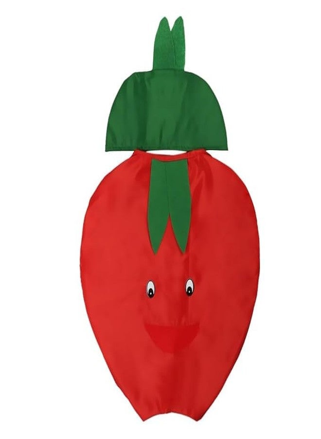 نيك زي تنكري على شكل فاكهة التفاح للأطفال البنات | زي تنكري للأطفال على شكل فاكهة الفلفل الحار لحفل المدرسة السنوي | أزياء الهالوين (تفاحة، 4-5 سنوات) - Image 1